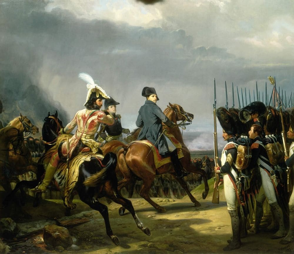 French columns advancing against Prussian lines at Jena, 1806